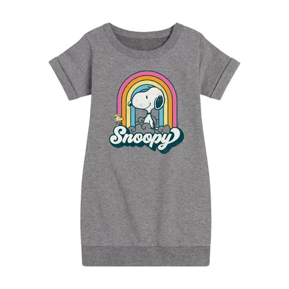 Peanuts - Snoopy Rainbow Clouds - Toddler And Youth Girls Fleece Dress