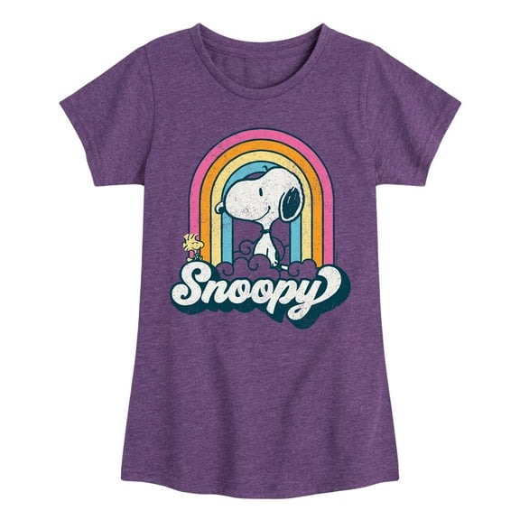 Peanuts - Snoopy Rainbow Clouds  - Toddler And Youth Girls Short Sleeve Graphic T-Shirt