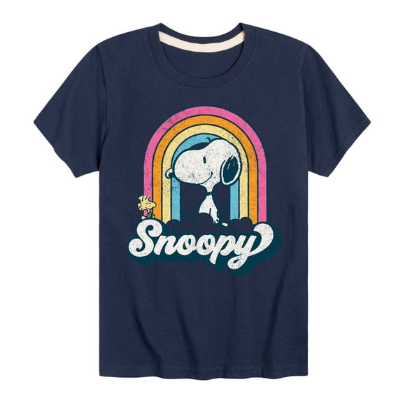 Peanuts - Snoopy Rainbow Clouds - Toddler And Youth Short Sleeve Graphic T-Shirt