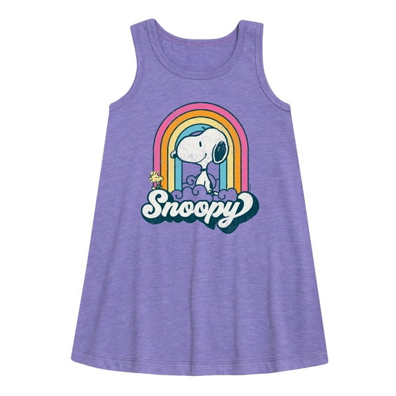 Peanuts - Snoopy Rainbow Clouds - Toddler and Youth Girls A-line Dress