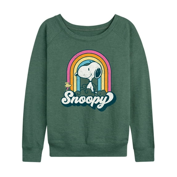 Peanuts - Snoopy Rainbow Clouds - Women's Lightweight French Terry Long Sleeve Shirt