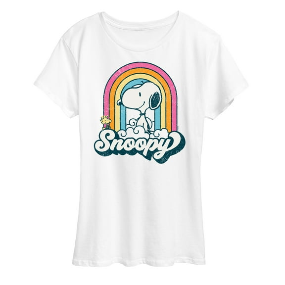 Peanuts - Snoopy Rainbow Clouds - Women's Short Sleeve Graphic T-Shirt