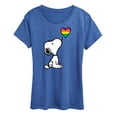 thumbnail image 1 of Peanuts - Snoopy Rainbow Heart - Ladies Short Sleeve Classic Fit Tee, 1 of 6