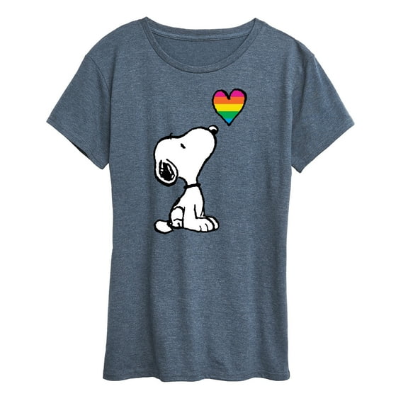 Peanuts - Snoopy Rainbow Heart - Ladies Short Sleeve Classic Fit Tee