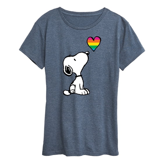 Peanuts - Snoopy Rainbow Heart Short Sleeve Graphic T-Shirt