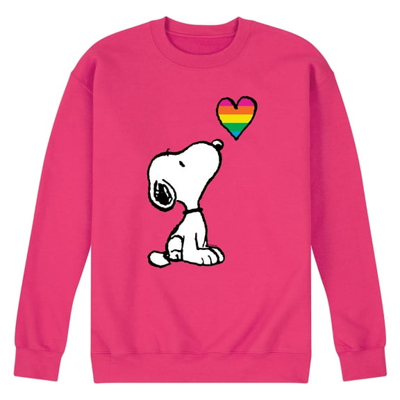 Peanuts - Snoopy Rainbow Heart - Men's Crew Neck Fleece Pullover