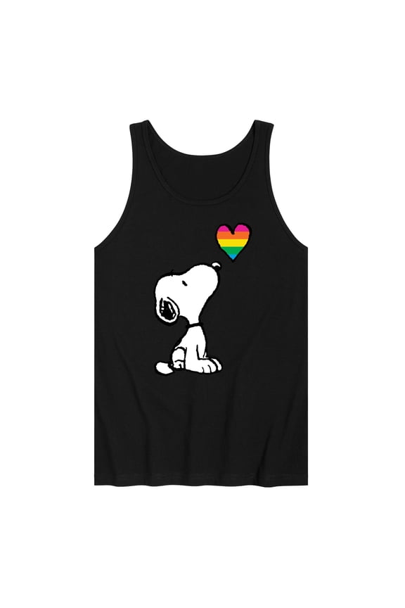 - Snoopy Rainbow Heart - Men's Jersey Tank Top