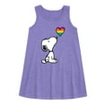 thumbnail image 1 of Peanuts - Snoopy Rainbow Heart - Toddler & Youth Girls A-line Dress, 1 of 5