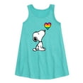 thumbnail image 1 of Peanuts - Snoopy Rainbow Heart - Toddler & Youth Girls A-line Dress, 1 of 5