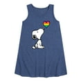 thumbnail image 1 of Peanuts - Snoopy Rainbow Heart - Toddler & Youth Girls A-line Dress, 1 of 6