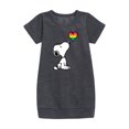 thumbnail image 1 of Peanuts - Snoopy Rainbow Heart - Toddler & Youth Girls Fleece Dress, 1 of 1