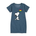 thumbnail image 1 of Peanuts - Snoopy Rainbow Heart - Toddler & Youth Girls Fleece Dress, 1 of 6