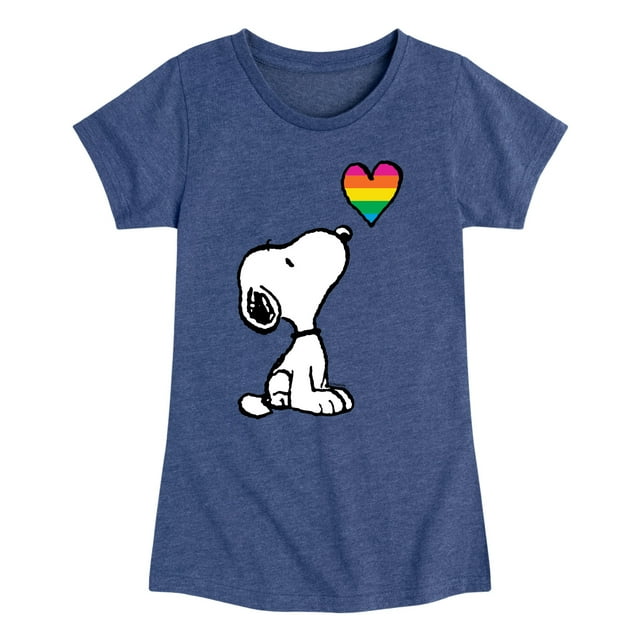 Peanuts - Snoopy Rainbow Heart - Toddler & Youth Girls Short Sleeve ...