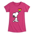 thumbnail image 1 of Peanuts - Snoopy Rainbow Heart - Toddler & Youth Girls Short Sleeve Graphic T-Shirt, 1 of 6