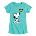 thumbnail image 1 of Peanuts - Snoopy Rainbow Heart - Toddler & Youth Girls Short Sleeve Graphic T-Shirt, 1 of 6