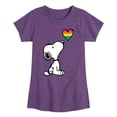 thumbnail image 1 of Peanuts - Snoopy Rainbow Heart - Toddler & Youth Girls Short Sleeve Graphic T-Shirt, 1 of 6