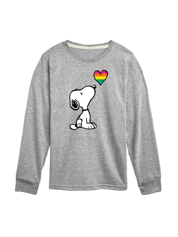 - Snoopy Rainbow Heart Boys' Long Sleeve Graphic T-Shirt