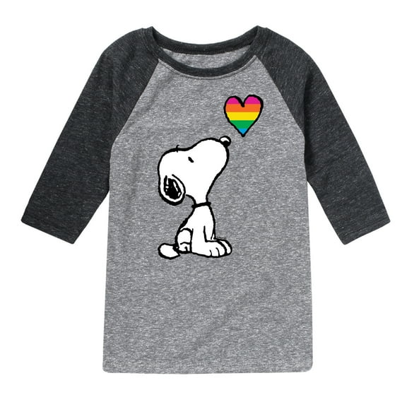 Peanuts - Snoopy Rainbow Heart - Toddler & Youth Raglan Graphic T-Shirt