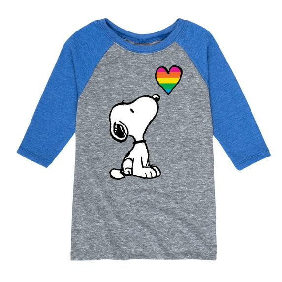 Peanuts - Snoopy Rainbow Heart - Toddler & Youth Raglan Graphic T-Shirt
