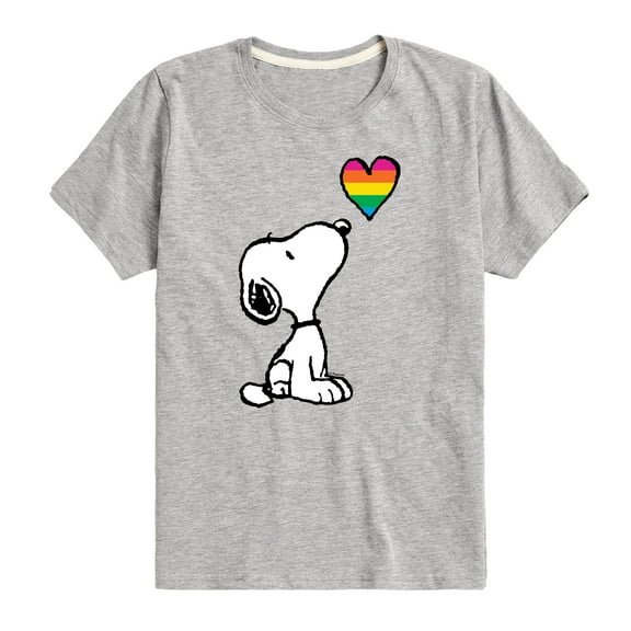 Peanuts - Snoopy Rainbow Heart - Toddler & Youth Short Sleeve Graphic T-Shirt