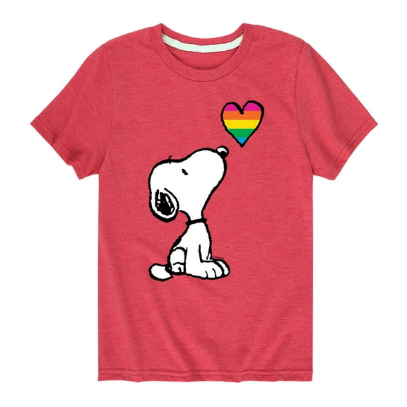 Peanuts - Snoopy Rainbow Heart - Toddler & Youth Short Sleeve Graphic T-Shirt