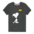 thumbnail image 1 of Peanuts - Snoopy Rainbow Heart - Toddler & Youth Short Sleeve Graphic T-Shirt, 1 of 6