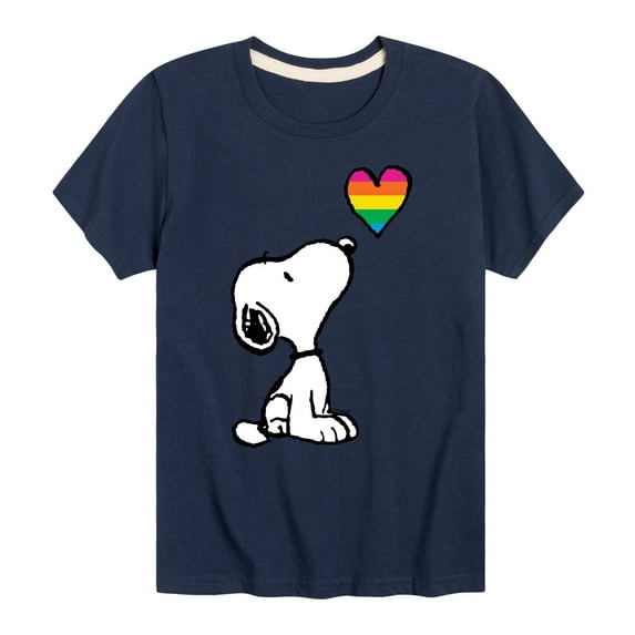 Peanuts - Snoopy Rainbow Heart - Toddler & Youth Short Sleeve Graphic T-Shirt