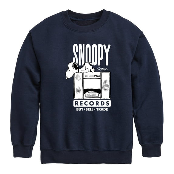 Peanuts - Snoopy Records - Toddler & Youth Crewneck Fleece Sweatshirt