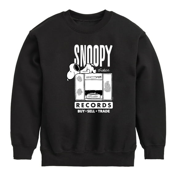Peanuts - Snoopy Records - Toddler & Youth Crewneck Fleece Sweatshirt