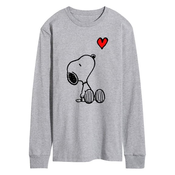 Peanuts - Snoopy Red Heart - Men's Long Sleeve Graphic T-Shirt