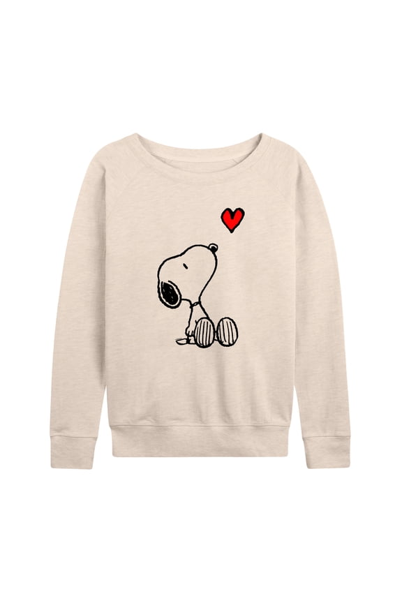 - Snoopy Red Heart - Women's French Terry Long Sleeve Pullover