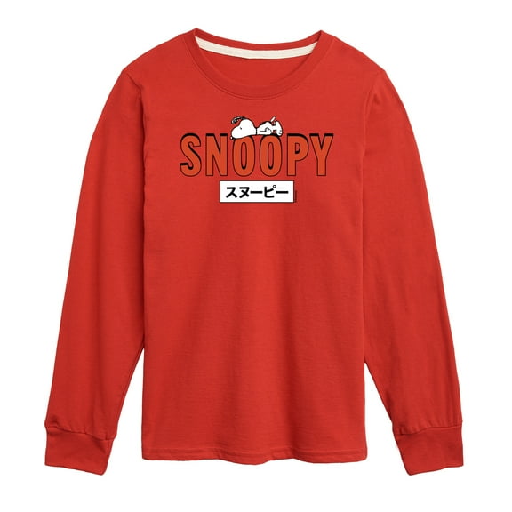 Peanuts - Snoopy Red - Toddler And Youth Long Sleeve Graphic T-Shirt