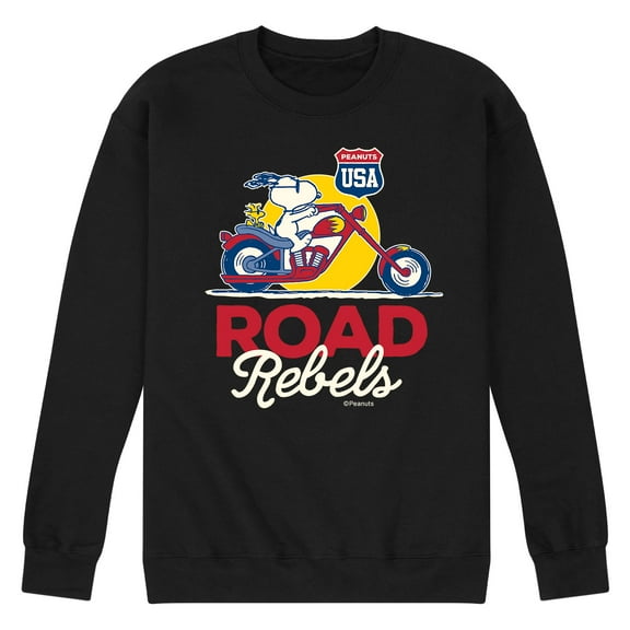 Peanuts - Snoopy Road Rebels - Men's Crew Neck Fleece Pullover