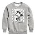 thumbnail image 1 of Peanuts - Snoopy Rock Name Repeat - Toddler And Youth Crewneck Fleece Sweatshirt, 1 of 6