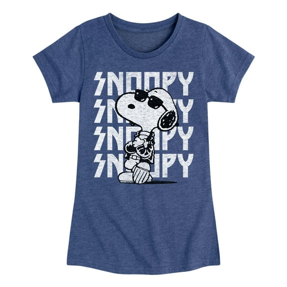Peanuts - Snoopy Rock Name Repeat - Toddler And Youth Girls Short Sleeve Graphic T-Shirt