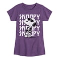 thumbnail image 1 of Peanuts - Snoopy Rock Name Repeat - Toddler And Youth Girls Short Sleeve Graphic T-Shirt, 1 of 5