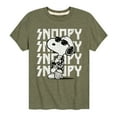 thumbnail image 1 of Peanuts - Snoopy Rock Name Repeat - Toddler And Youth Short Sleeve Graphic T-Shirt, 1 of 5