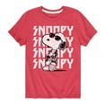 thumbnail image 1 of Peanuts - Snoopy Rock Name Repeat - Toddler And Youth Short Sleeve Graphic T-Shirt, 1 of 5