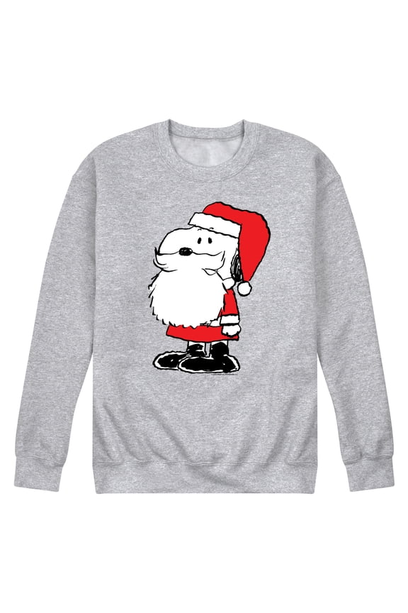 - Snoopy Santa Dog - Men's Crew Neck Fleece Pullover