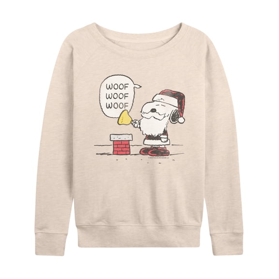 Peanuts - Snoopy Santa - Women's French Terry Long Sleeve Pullover