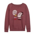thumbnail image 1 of Peanuts - Snoopy Santa - Women's French Terry Long Sleeve Pullover, 1 of 5