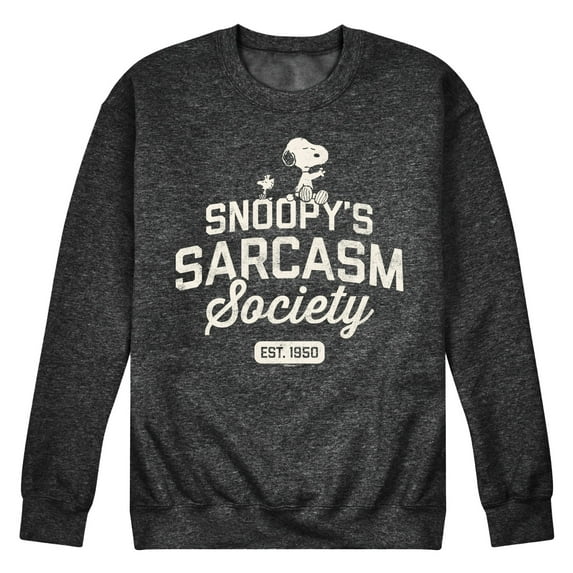 Peanuts - Snoopy Sarcasm Society - Men's Crew Neck Fleece Pullover