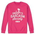 thumbnail image 1 of Peanuts - Snoopy Sarcasm Society - Men's Crew Neck Fleece Pullover, 1 of 5