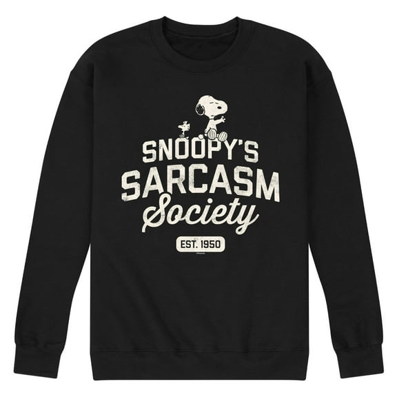 Peanuts - Snoopy Sarcasm Society - Men's Crew Neck Fleece Pullover