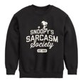 thumbnail image 1 of Peanuts - Snoopy Sarcasm Society - Toddler & Youth Crewneck Fleece Sweatshirt, 1 of 6