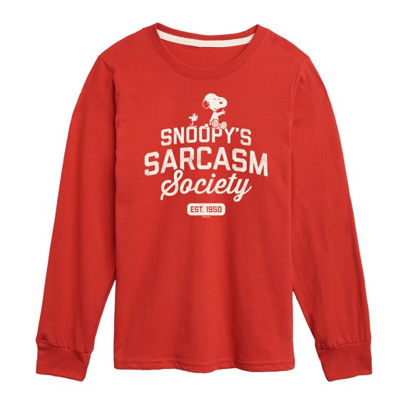Peanuts - Snoopy Sarcasm Society - Toddler & Youth Long Sleeve Graphic T-Shirt