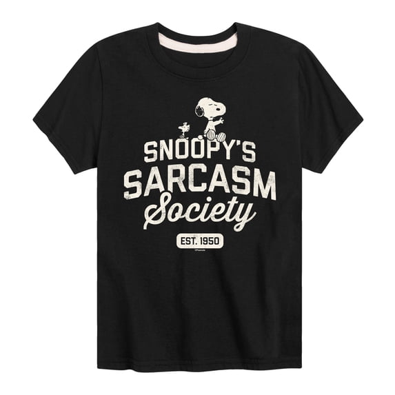 Peanuts - Snoopy Sarcasm Society - Toddler & Youth Short Sleeve Graphic T-Shirt
