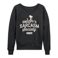thumbnail image 1 of Peanuts - Snoopy Sarcasm Society - Women's Lightweight French Terry Long Sleeve Shirt, 1 of 6