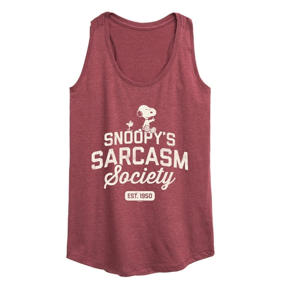 Peanuts - Snoopy Sarcasm Society - Women's Racerback Tank Top