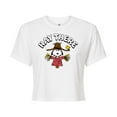thumbnail image 1 of Peanuts - Snoopy Scarecrow Hay There - Juniors Cropped Cotton Blend T-Shirt, 1 of 6
